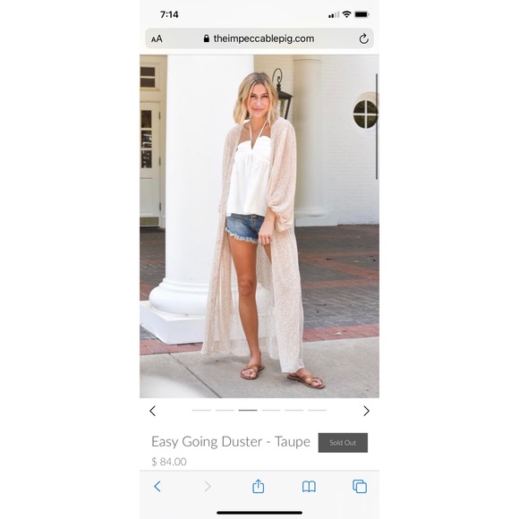 Easy Going Duster - Taupe - Picture 3 of 6